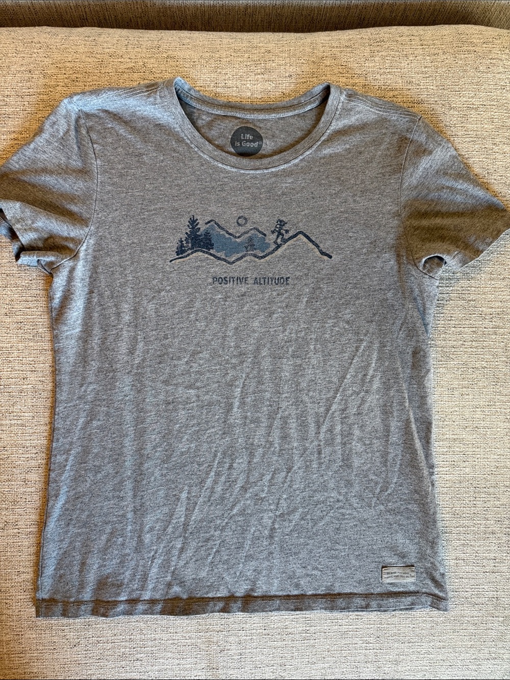 Life Is Good Gray Graphic 'Positive Altitude' Tee